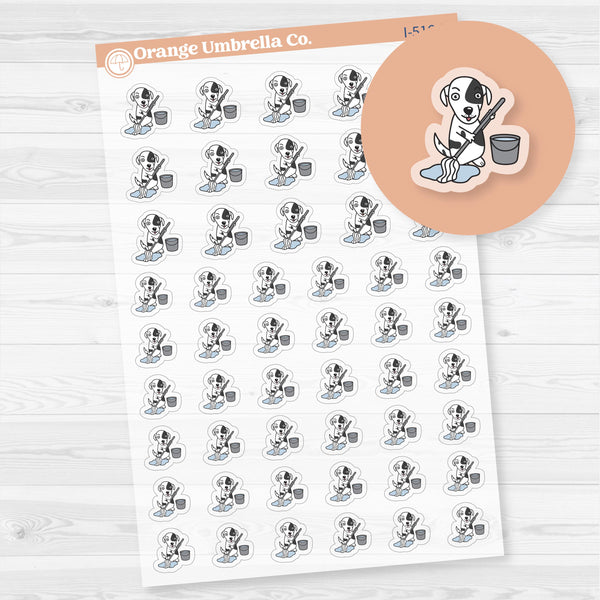 Stella Mop Floor Icons Chore Icons Planner Stickers | Clear Matte | I-516-BCM