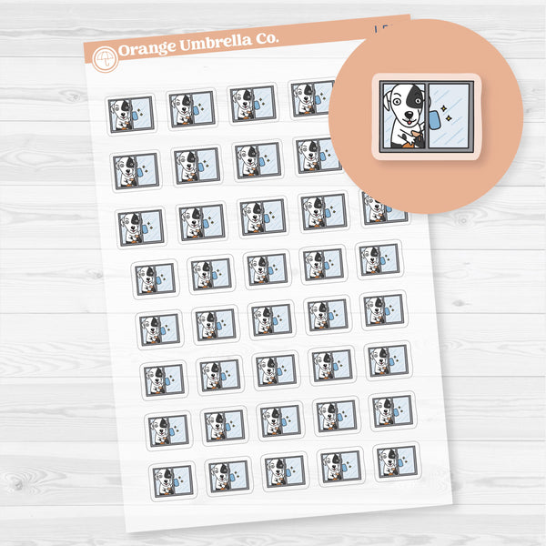 Stella Wash Windows Chore Icons Planner Stickers | Clear Matte | I-517-CM