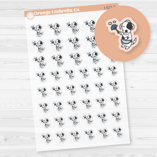 Stella Dusting Chore Icons Planner Stickers | Clear Matte | I-522-CM