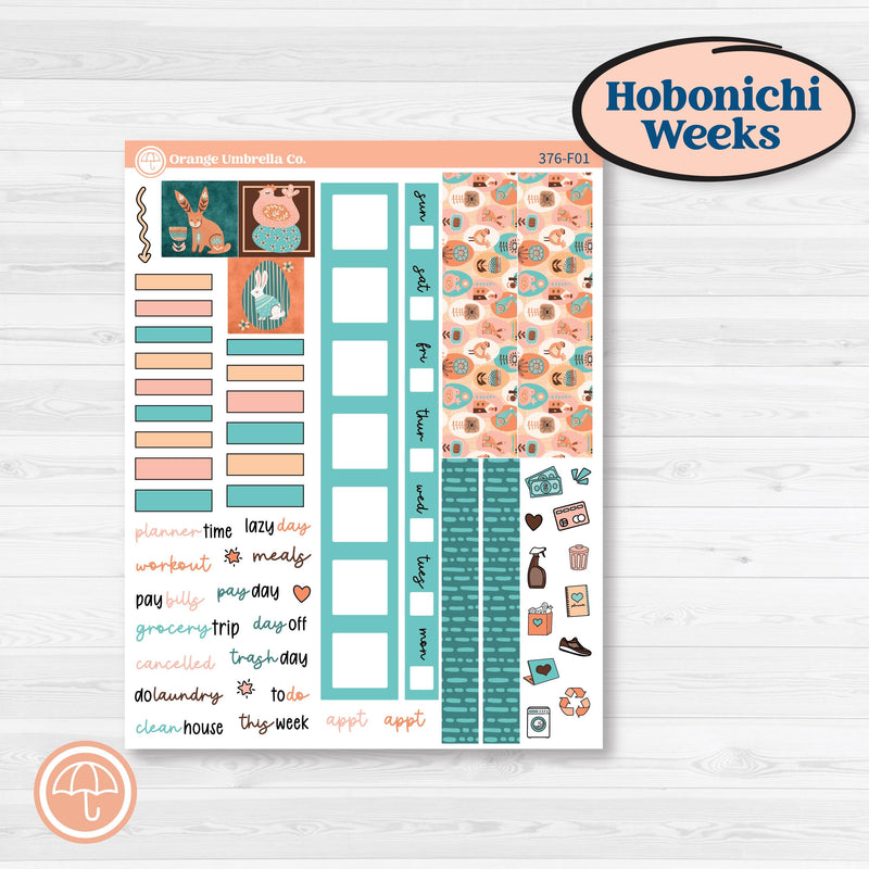 Easter Folk Art Kit | Hobonichi Weeks Weekly Planner Kit Stickers | Some Bunny | KIT-376-F