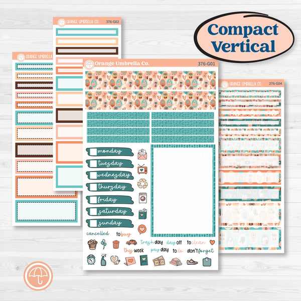 Easter Folk Art Kit | A5 Compact Vertical Planner Kit Stickers for Erin Condren | Some Bunny | KIT-376-G