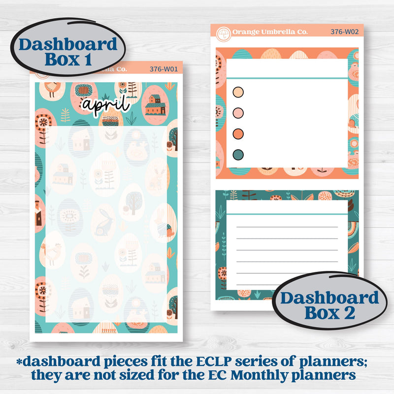 Easter Folk Art Kit | 7x9 Erin Condren Life Planner Monthly & Dashboard Planner Kit Stickers | Some Bunny | KIT-376-W