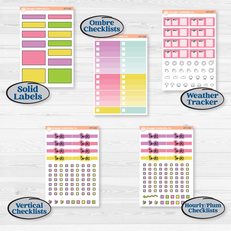 Bird Butterfly and Flower Kit | Weekly Add-On Labels Planner Kit Stickers | Very Violet | KIT-377-C