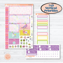 Bird Butterfly and Flower Kit | Plum Vertical Priorities 7x9 Planner Kit Stickers | Very Violet | KIT-377-J