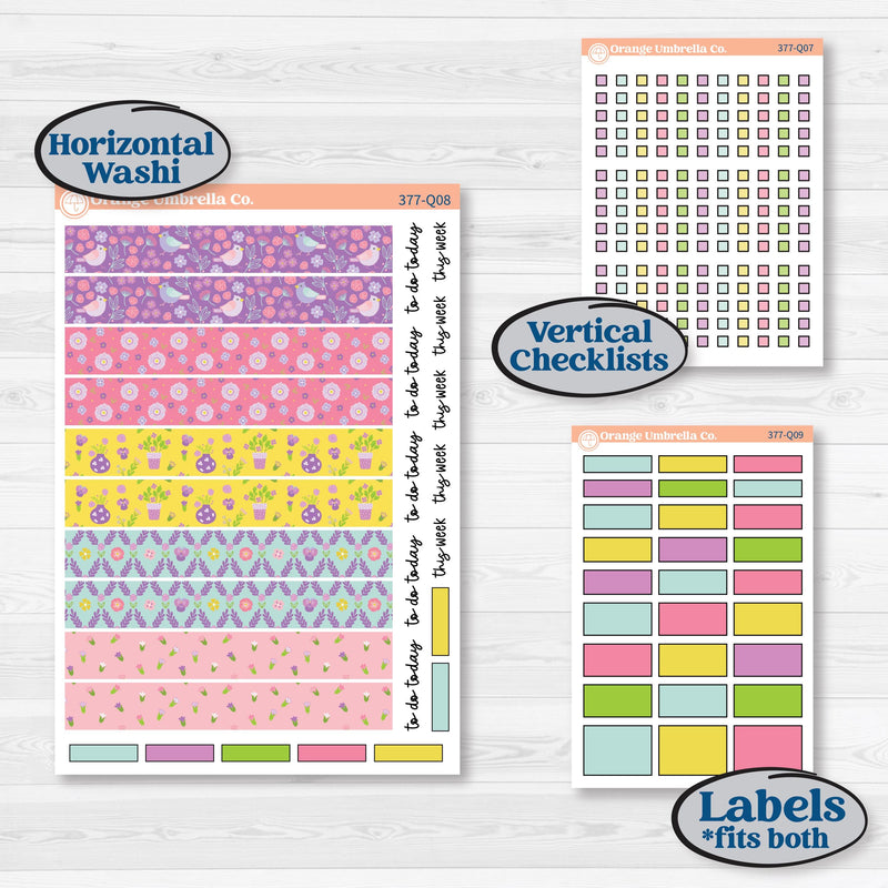 Bird Butterfly and Flower Kit | Laurel Denise Standard Vertical & Horizontal Planner Kit Stickers | Very Violet | KIT-377-Q