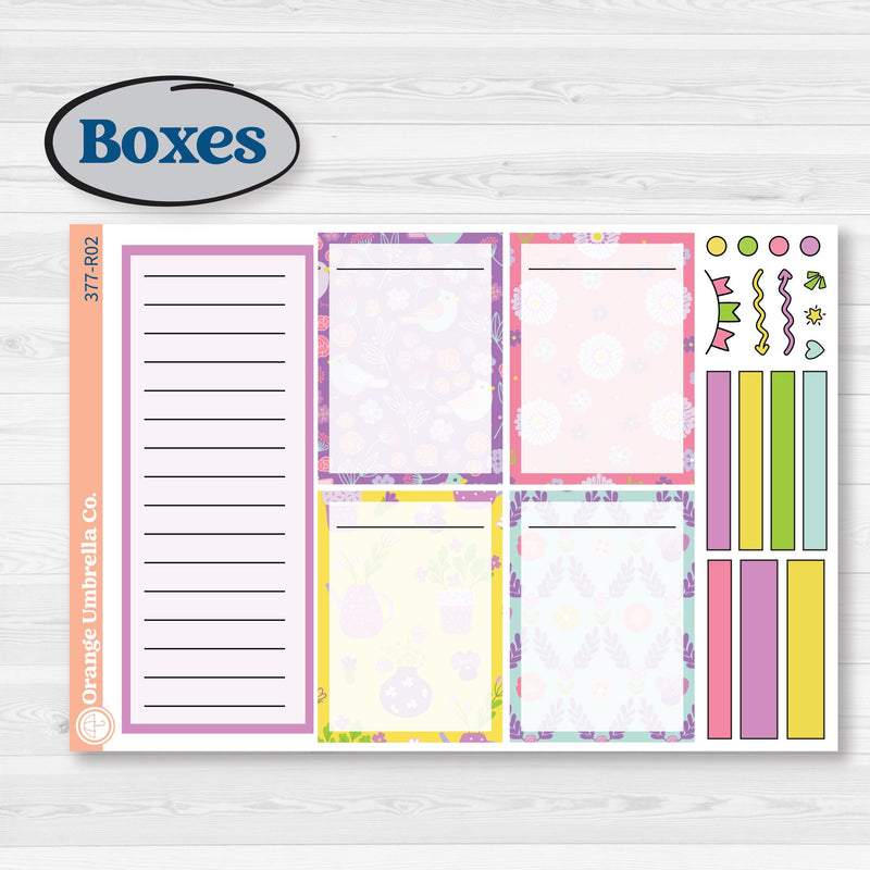 Bird Butterfly and Flower Kit | Laurel Denise Portrait Planner Kit Stickers | Very Violet | KIT-377-R