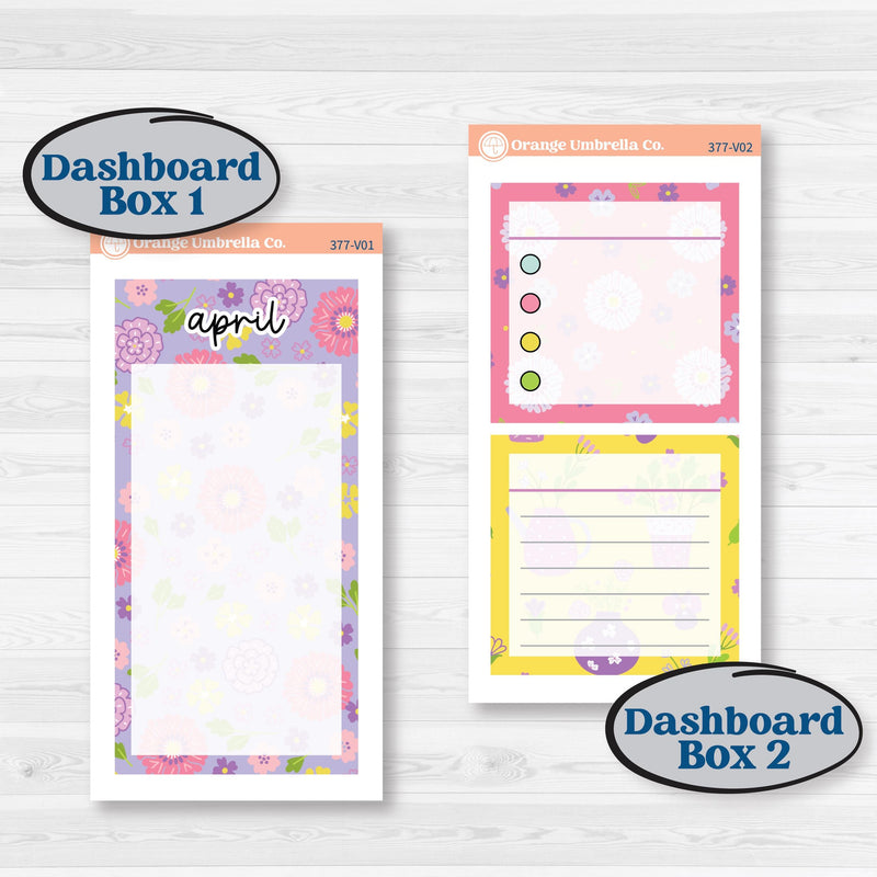 Bird Butterfly and Flower Kit | A5 Erin Condren Monthly & Dashboard Planner Kit Stickers | Very Violet | KIT-377-V