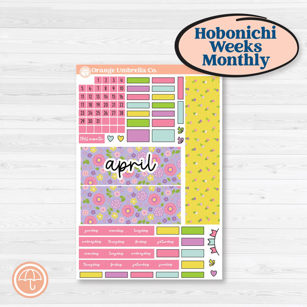 Bird Butterfly and Flower Kit | Hobonichi Weeks Monthly Planner Kit Stickers | Very Violet | KIT-377-Z