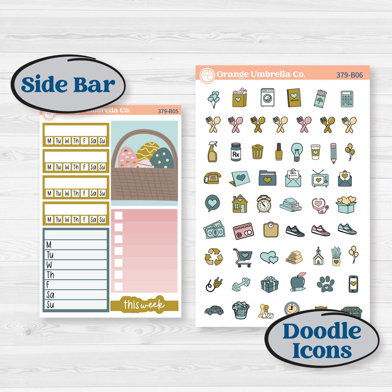 Spring Easter Kit | Weekly Add-On Planner Kit Stickers | Eggcellent | KIT-379-B
