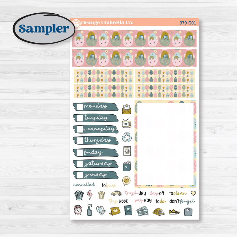 Spring Easter Kit | A5 Compact Vertical Planner Kit Stickers for Erin Condren | Eggcellent | KIT-379-G