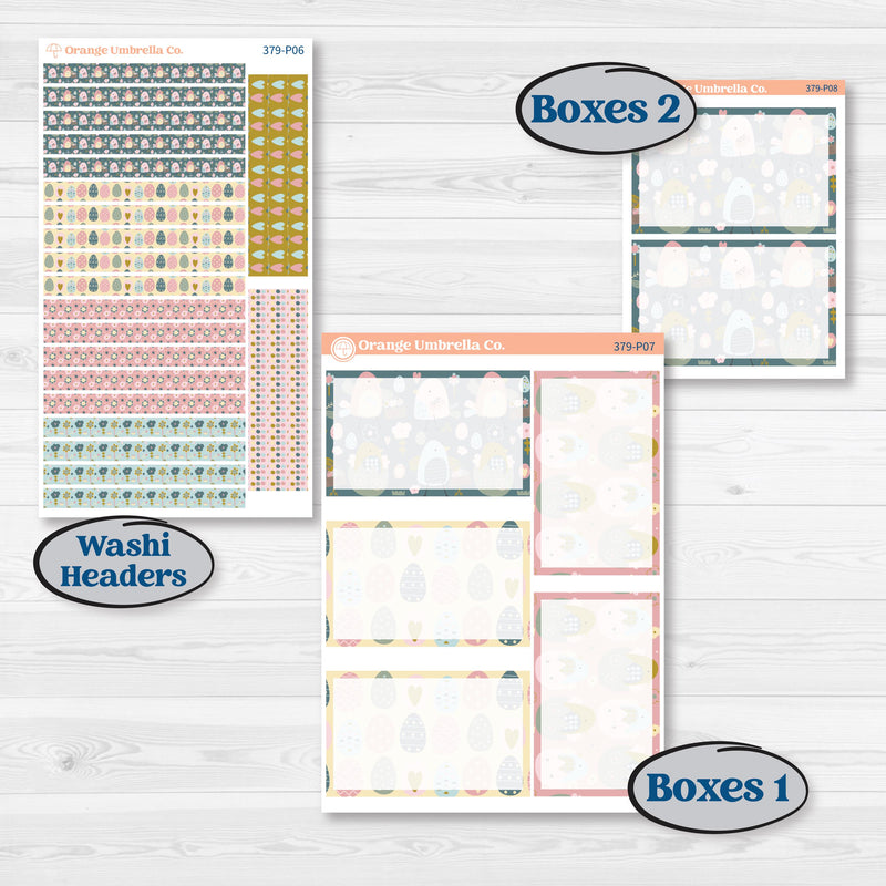 Spring Easter Kit | 7x9 Plum Daily Planner Kit Stickers | Eggcellent | KIT-379-P