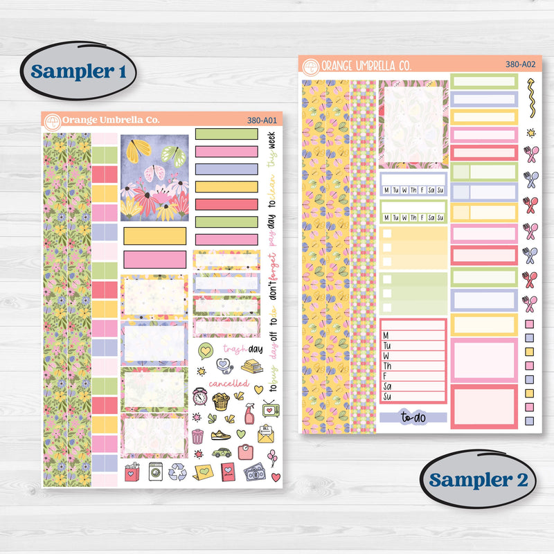 Floral Butterfly Planner Kit | Weekly Sticker Kit for Vertical Planners like Erin Condren | Spring Up | KIT-380-A