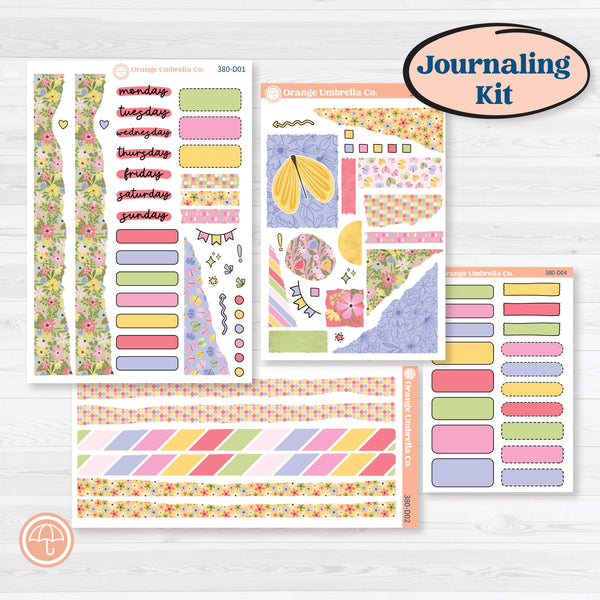 Floral Butterfly Planner Kit | Journaling Kit Planner Stickers | Spring up | KIT-380-D