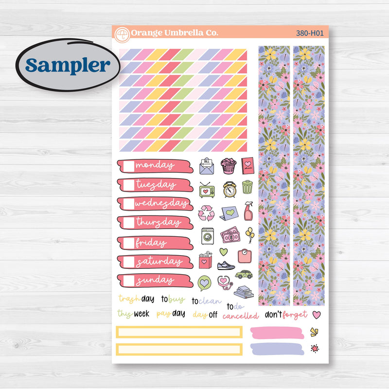 Floral Butterfly Planner Kit | 7x9 Compact Vertical Planner Kit Stickers | Spring Up | KIT-380-H