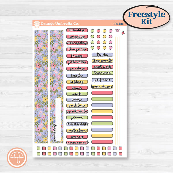 Floral Butterfly Planner Kit | Freestyle Kit Any Planner Kit Stickers | Spring Up | KIT-380-K