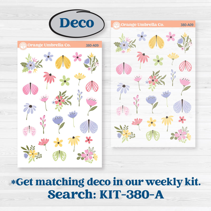 Floral Butterfly Planner Kit | Freestyle Kit Any Planner Kit Stickers | Spring Up | KIT-380-K