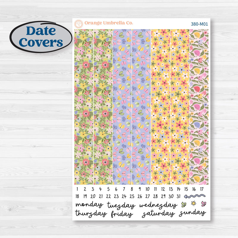 Floral Butterfly Planner Kit | 7x9 Erin Condren Daily Duo Planner Kit Stickers | Spring Up | KIT-380-M