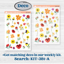 Spring or Summer Floral Kit | Journaling Kit Planner Stickers | Flower Garden | KIT-381-D