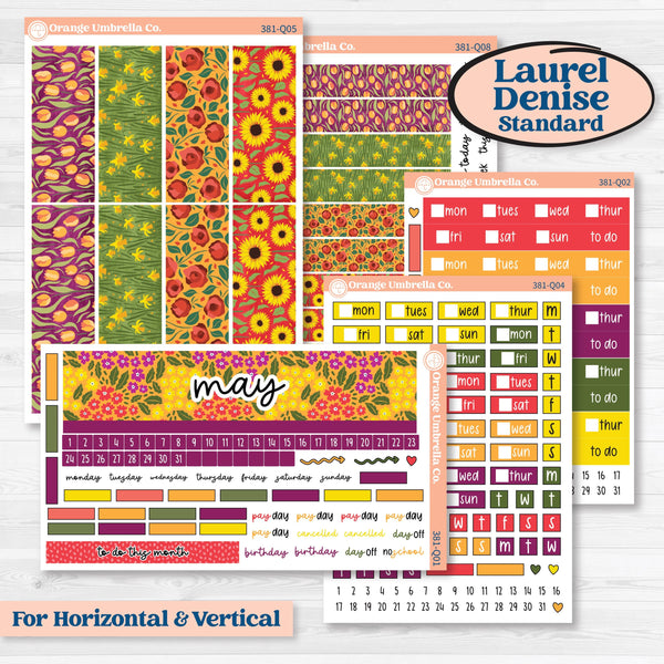 2025Draft | Laurel Denise Standard Vertical & Horizontal Planner Kit Stickers | Flower Garden | KIT-381-Q