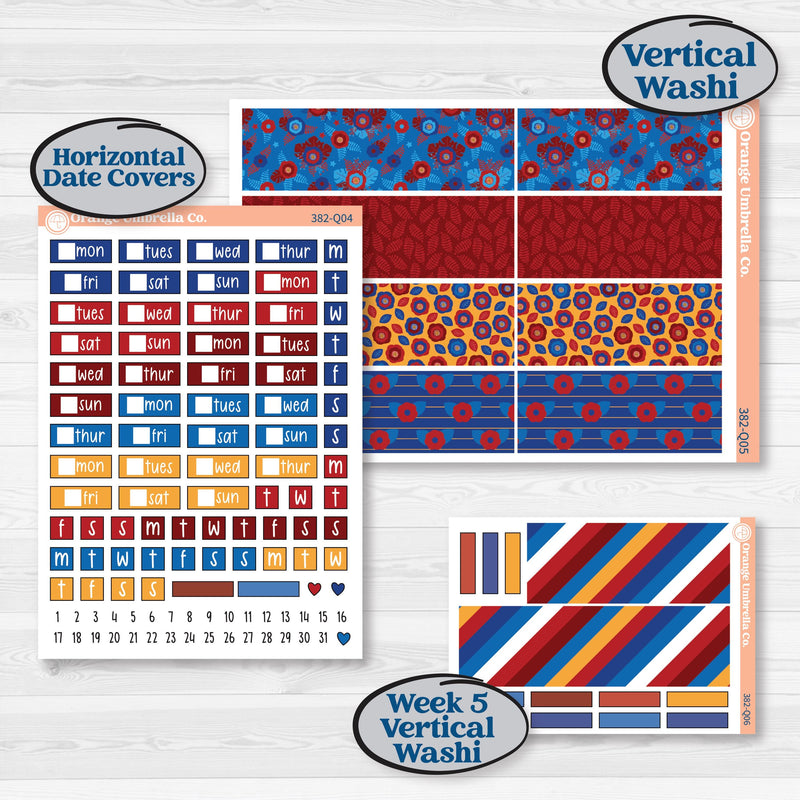 Floral Memorial Day Kit | Laurel Denise Standard Vertical & Horizontal Planner Kit Stickers | Brave | KIT-382-Q