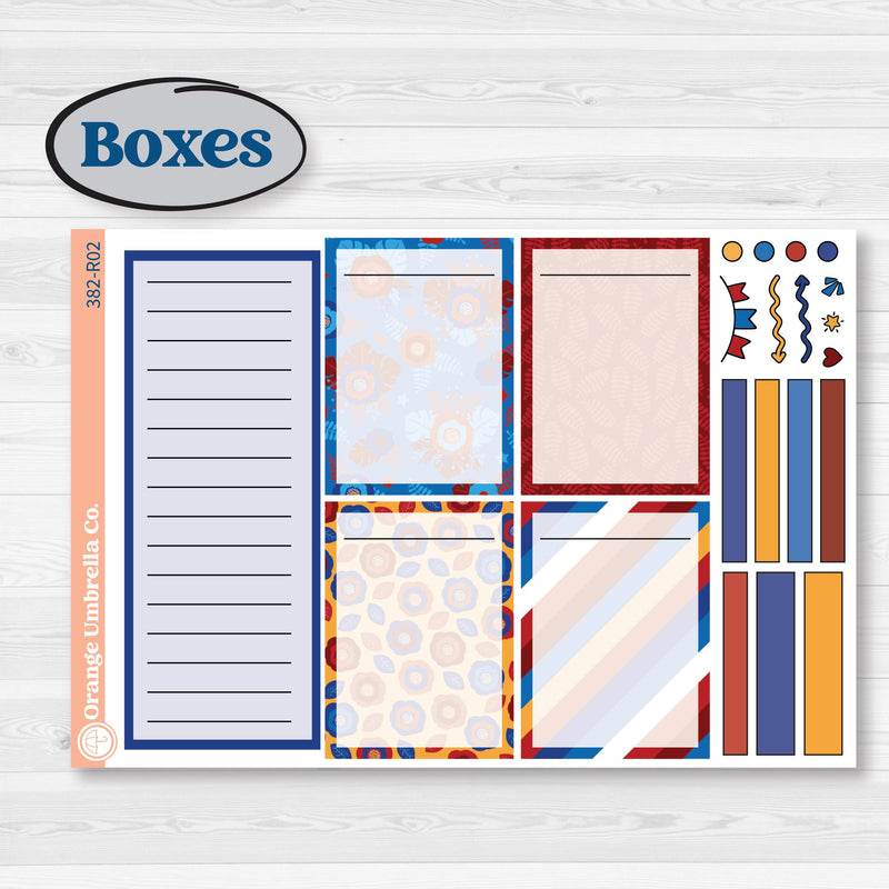 Floral Memorial Day Kit | Laurel Denise Portrait Planner Kit Stickers | Brave | KIT-382-R