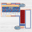 Floral Memorial Day Kit | 8.5x11 Plum Monthly & Dashboard Planner Kit Stickers | Brave | KIT-382-U