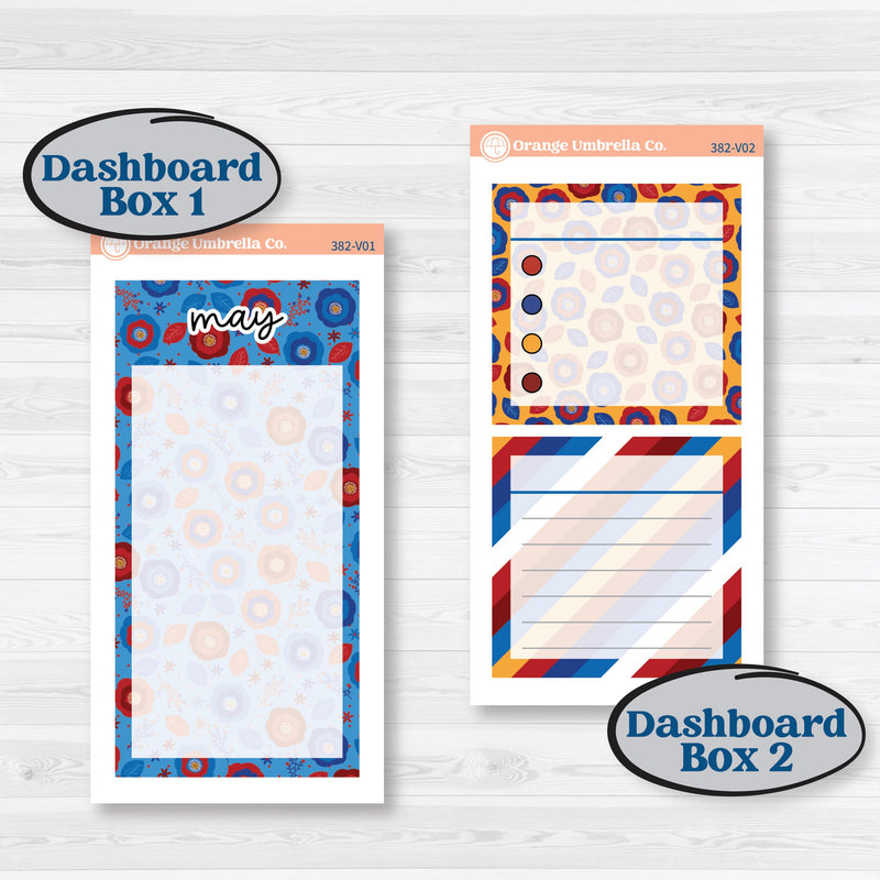 Floral Memorial Day Kit | A5 Erin Condren Monthly & Dashboard Planner Kit Stickers | Brave | KIT-382-V