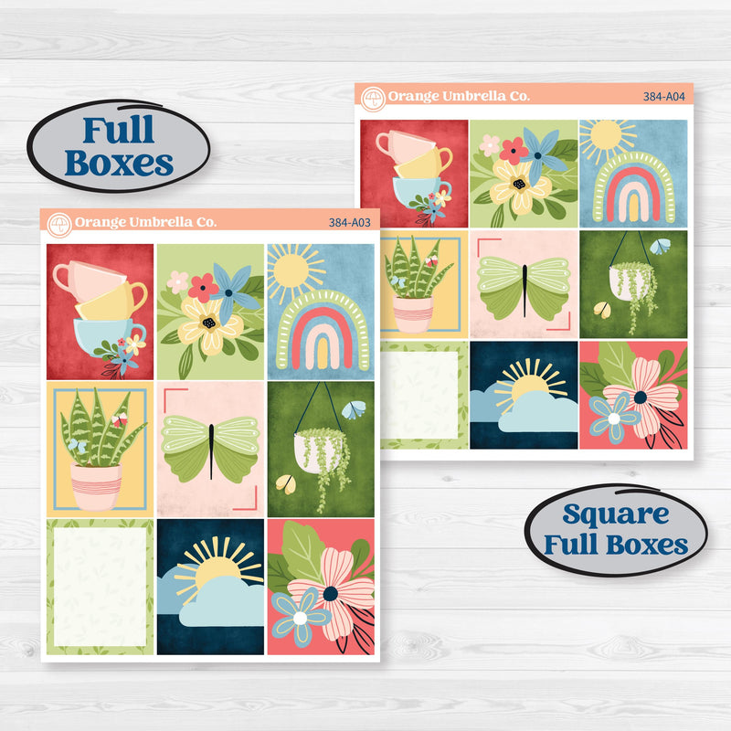 Butterflies & Rainbow Summer Kit | Weekly Sticker Kit for Vertical Planners like Erin Condren | Spring Breeze | KIT-384-A