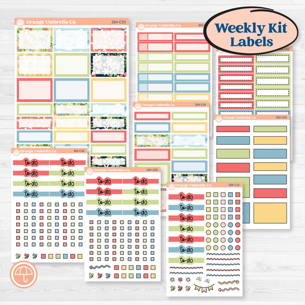 Butterflies & Rainbow Summer Kit | Weekly Add-On Labels Planner Kit Stickers | Spring Breeze | KIT-384-C