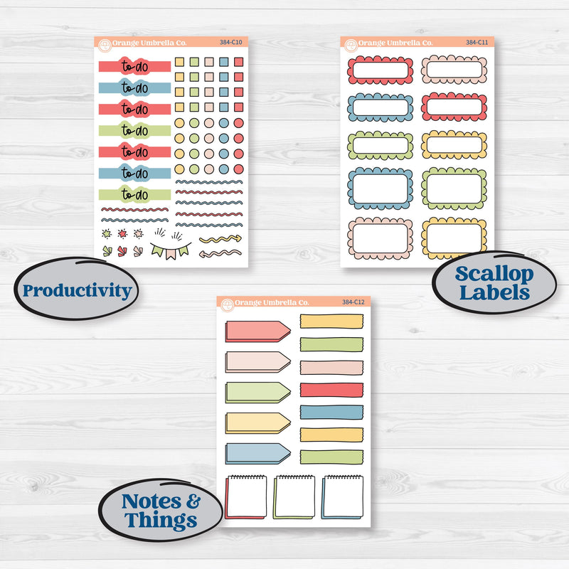 Butterflies & Rainbow Summer Kit | Weekly Add-On Labels Planner Kit Stickers | Spring Breeze | KIT-384-C