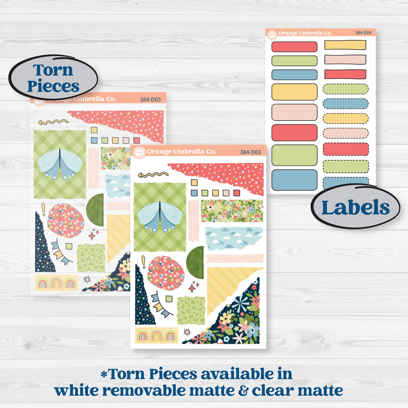 Butterflies & Rainbow Summer Kit | Journaling Kit Planner Stickers | Spring Breeze | KIT-384-D