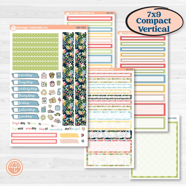 Butterflies & Rainbow Summer Kit | 7x9 Compact Vertical Planner Kit Stickers | Spring Breeze | KIT-384-H