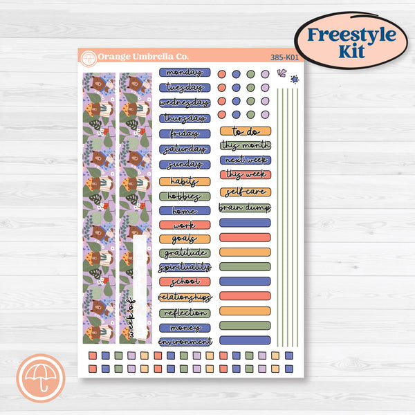 Bear and Plant Kit | Freestyle Kit Any Planner Kit Stickers | Homebody | KIT-385-K