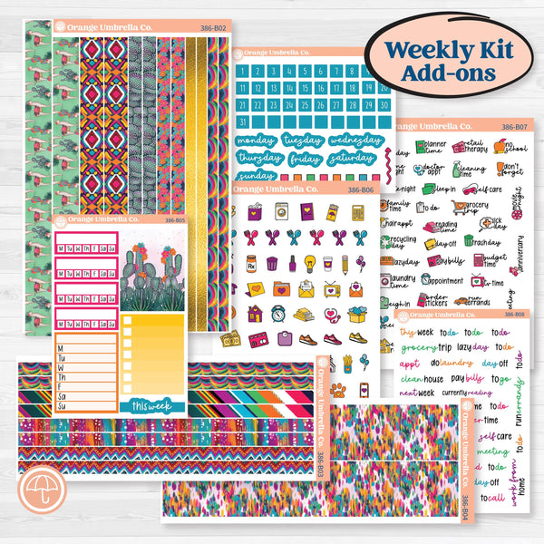 Cinco De Mayo Llama Kit | Weekly Add-On Planner Kit Stickers | Pinata | KIT-385-B