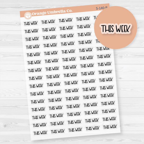 This Week Planner Stickers | F8 | Clear Matte | S-140-BCM