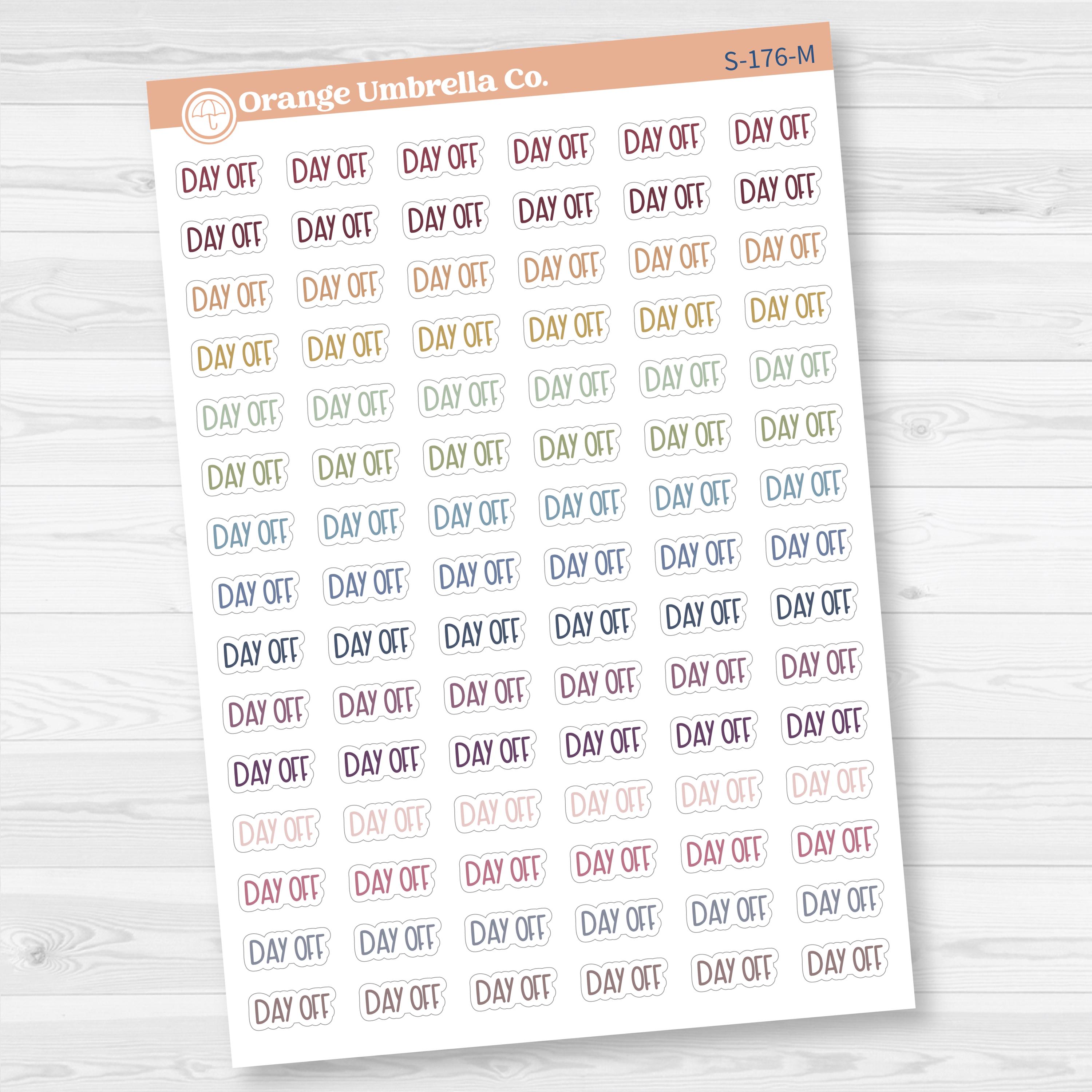 Day Off Planner Stickers | F8 | S-176