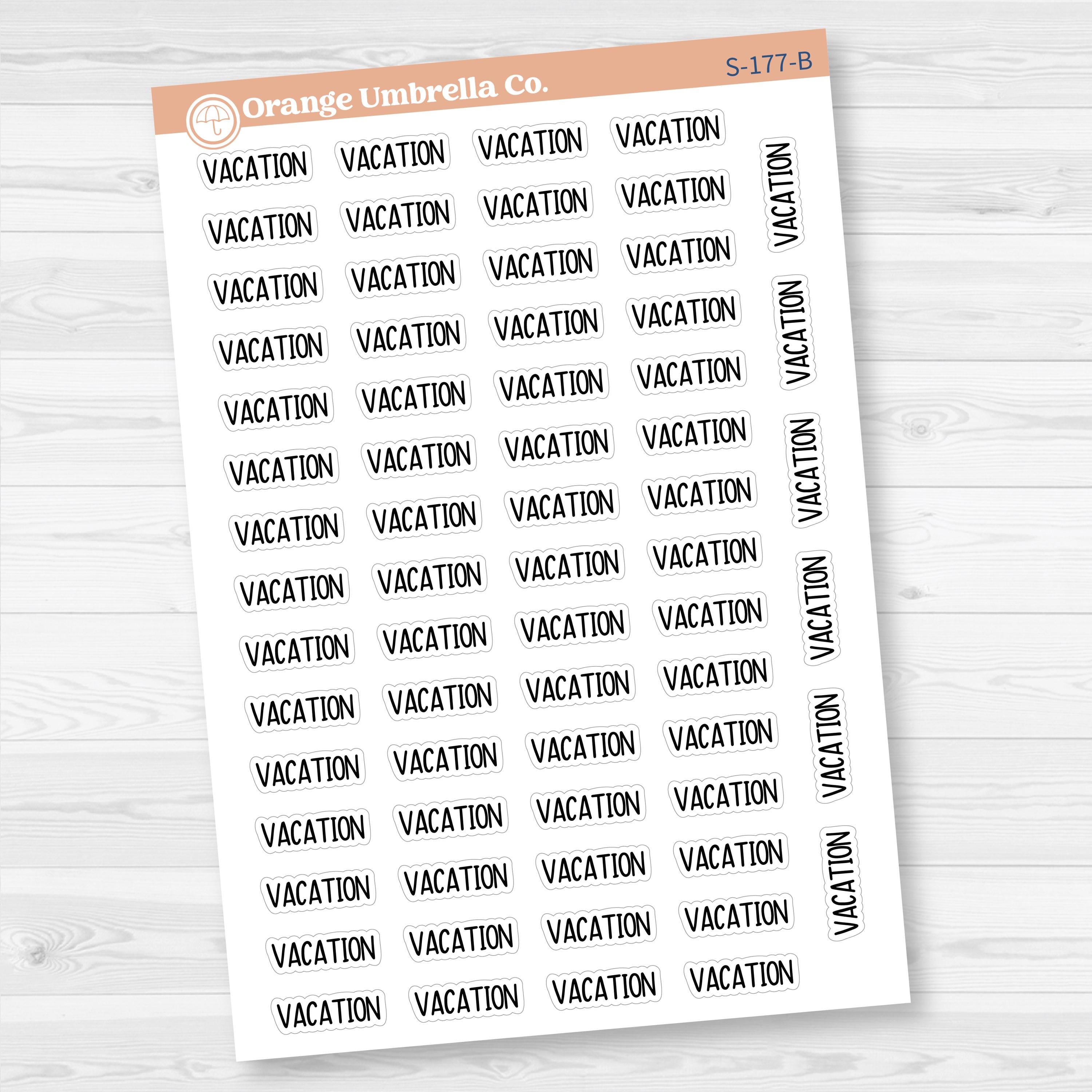 Vacation Planner Stickers | F8 | S-177