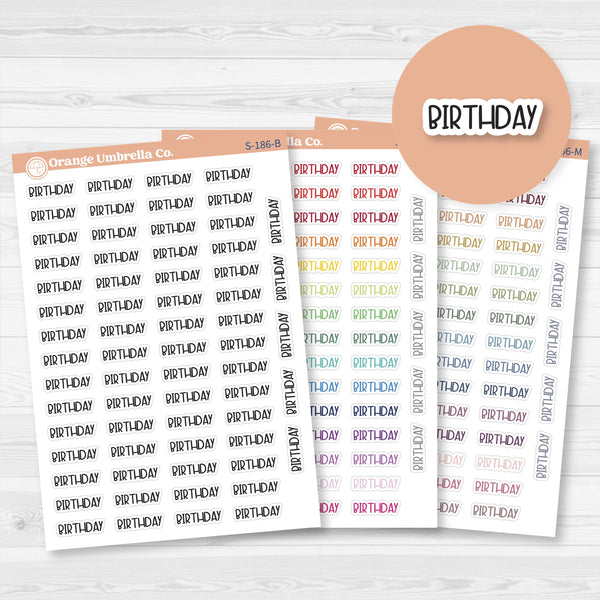 Birthday Script Planner Stickers | F8 | S-186