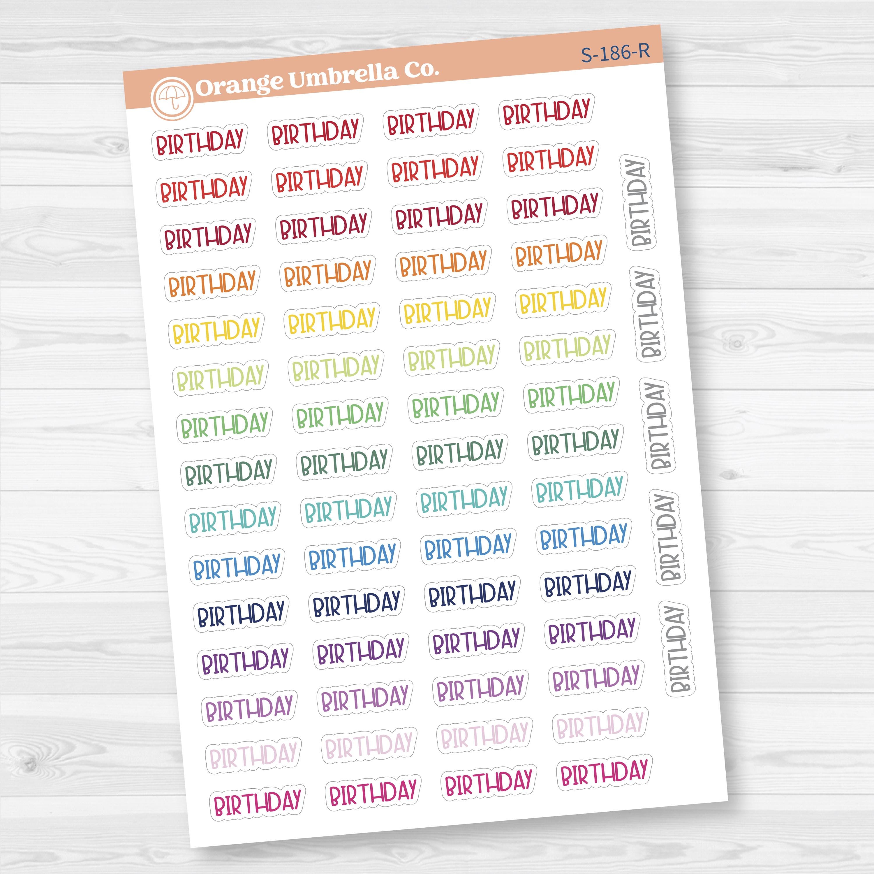 Birthday Script Planner Stickers | F8 | S-186