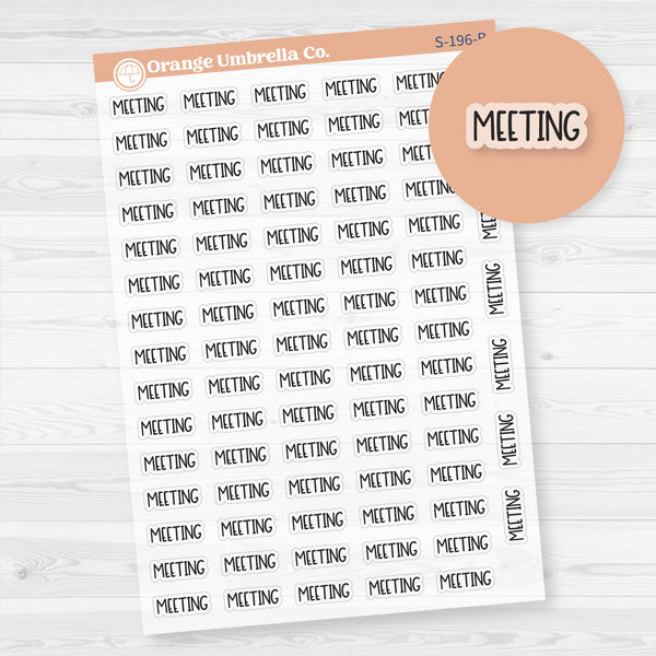 Meeting Planner Stickers | F8 | Clear Matte | S-196-BCM