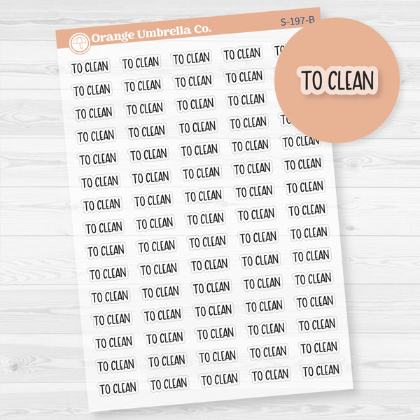 To Clean Planner Stickers | F8 | Clear Matte | S-197-BCM