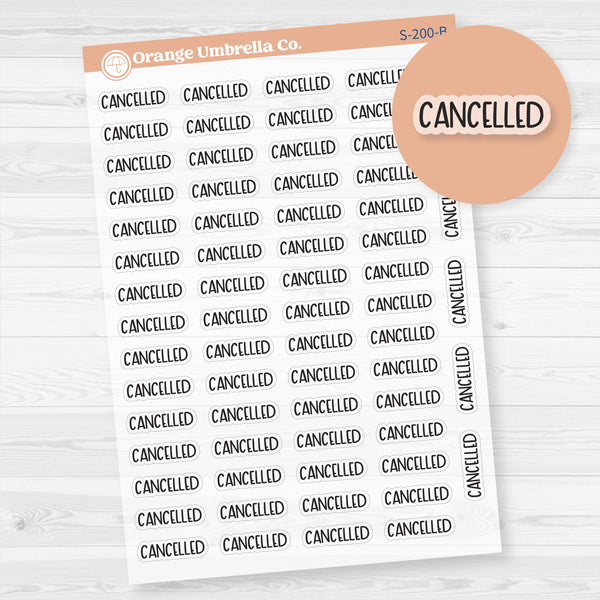 Cancelled Planner Stickers | F8 | Clear Matte | S-200-BCM