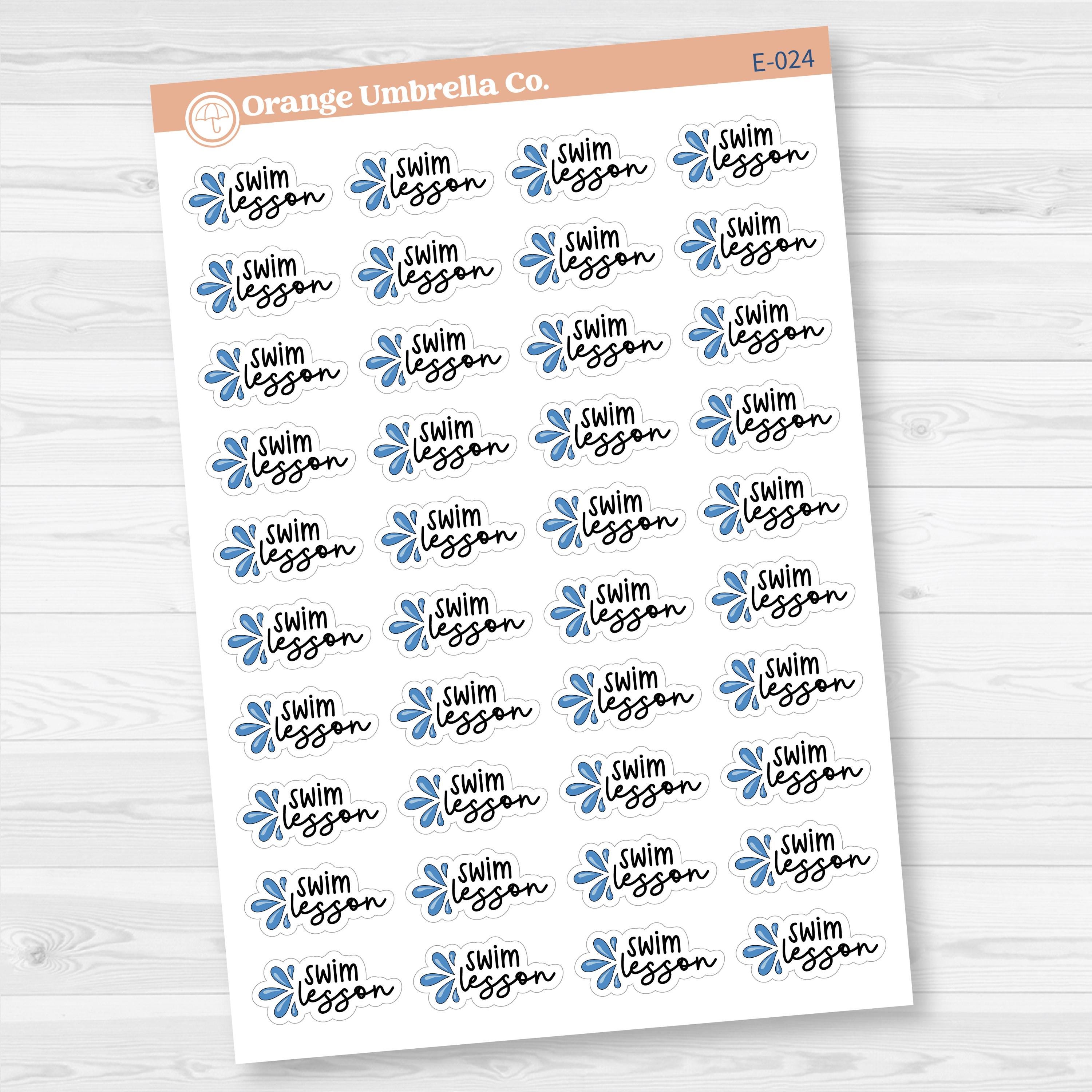 Swim Lesson Icon Script Planner Stickers | F17 | E-024