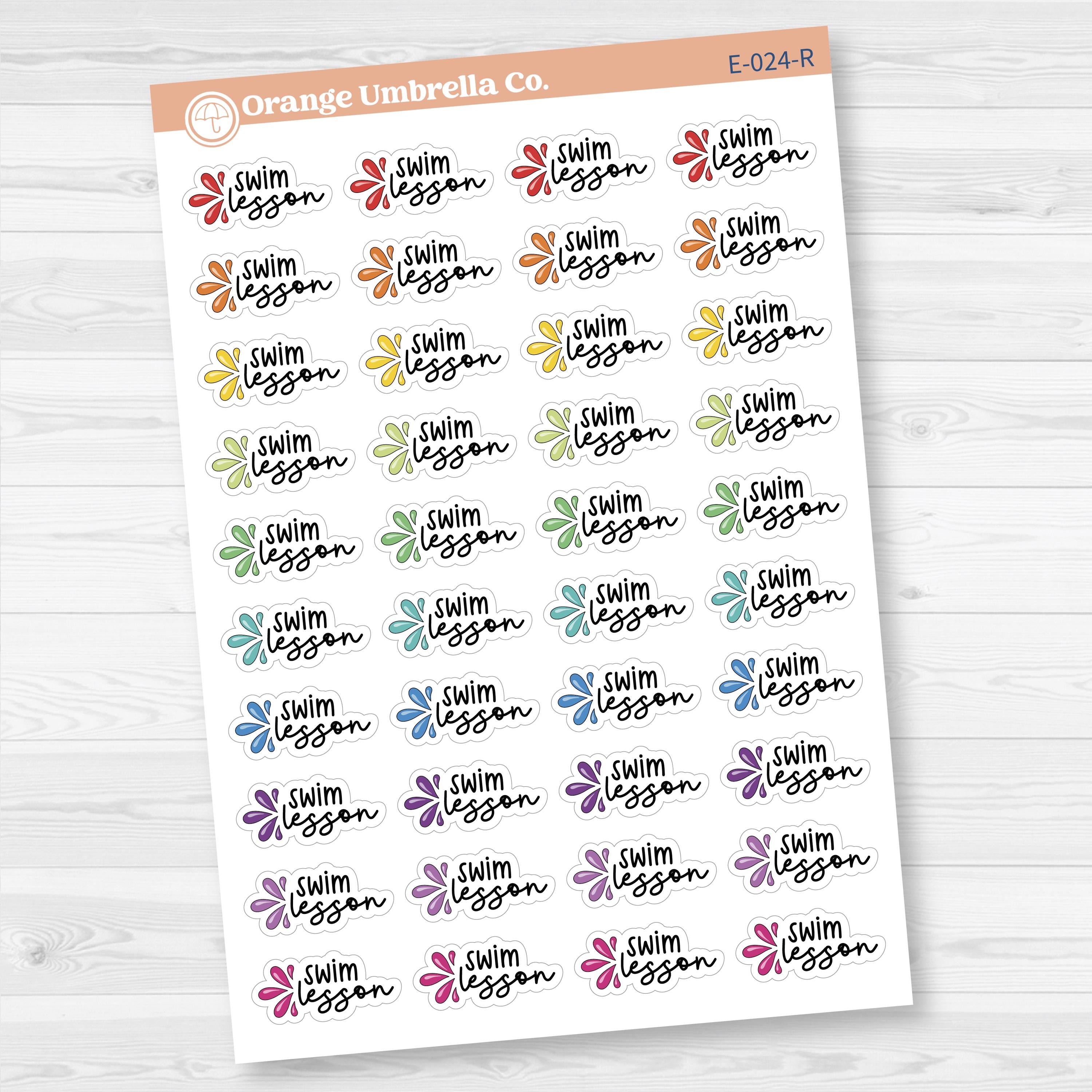 Swim Lesson Icon Script Planner Stickers | F17 | E-024