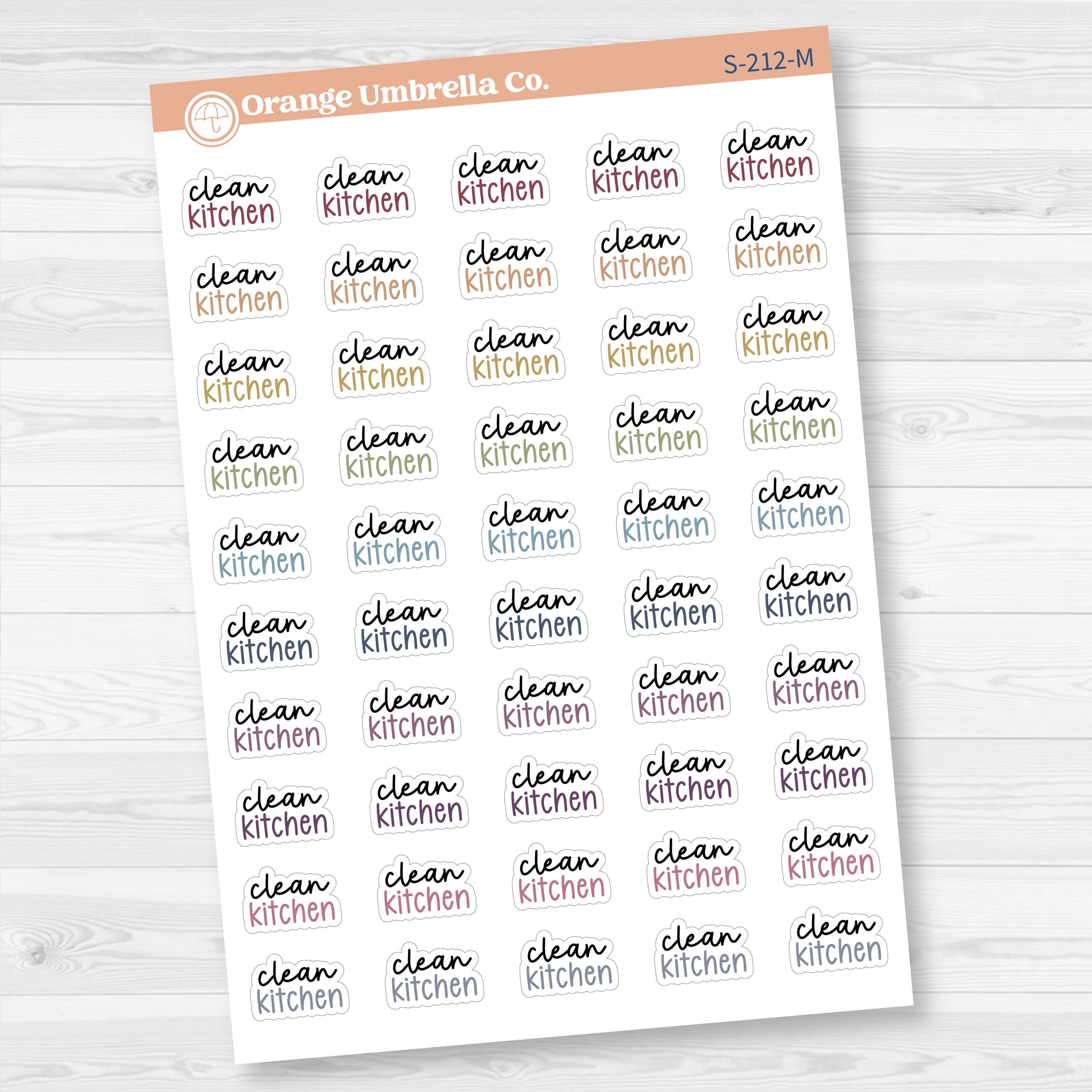 Clean Kitchen Script Planner Stickers | F17 | S-212