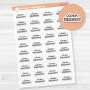 Clean Basement Script Planner Stickers | F17 | Clear Matte | S-215-BCM