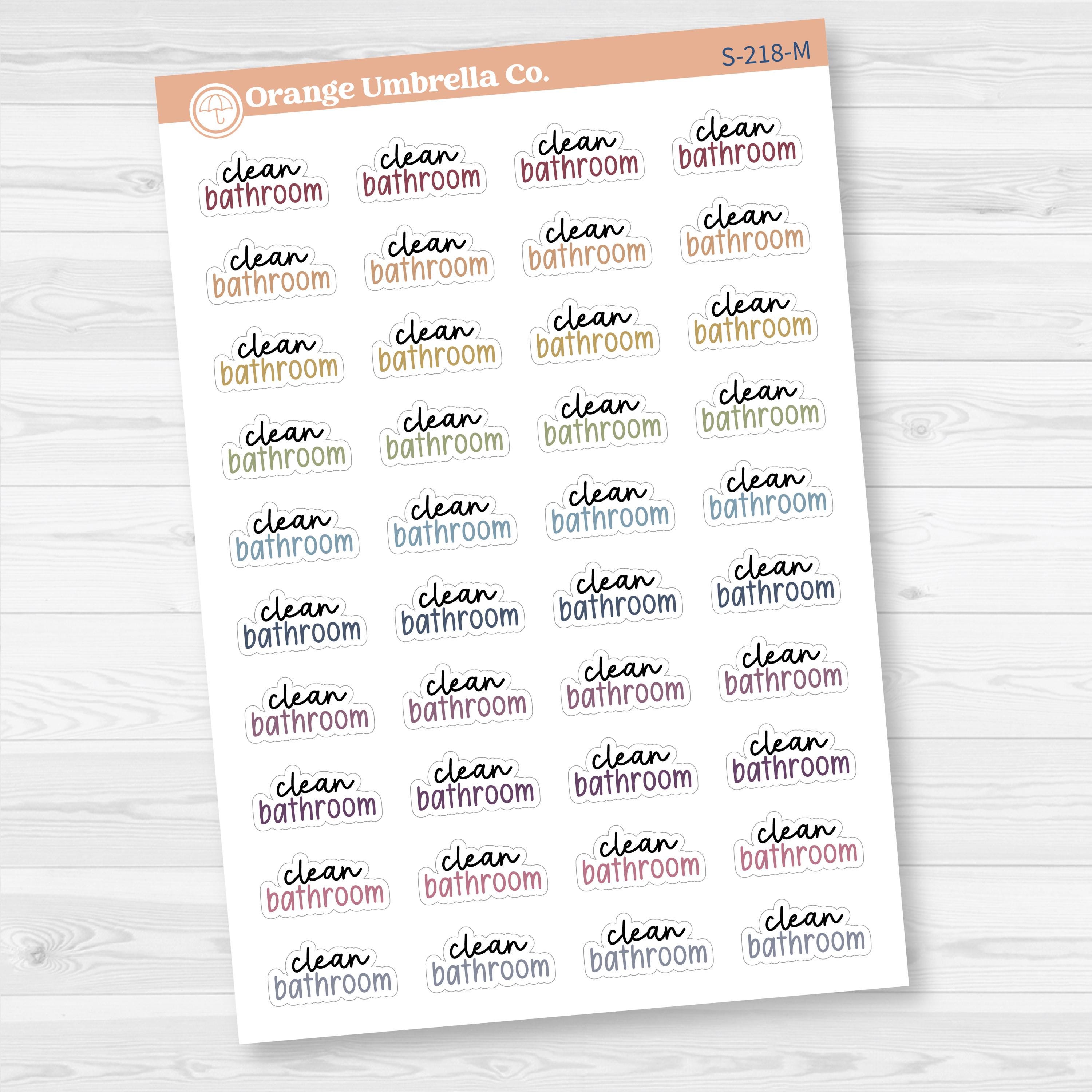 Clean Bathroom Script Planner Stickers | F17 | S-218