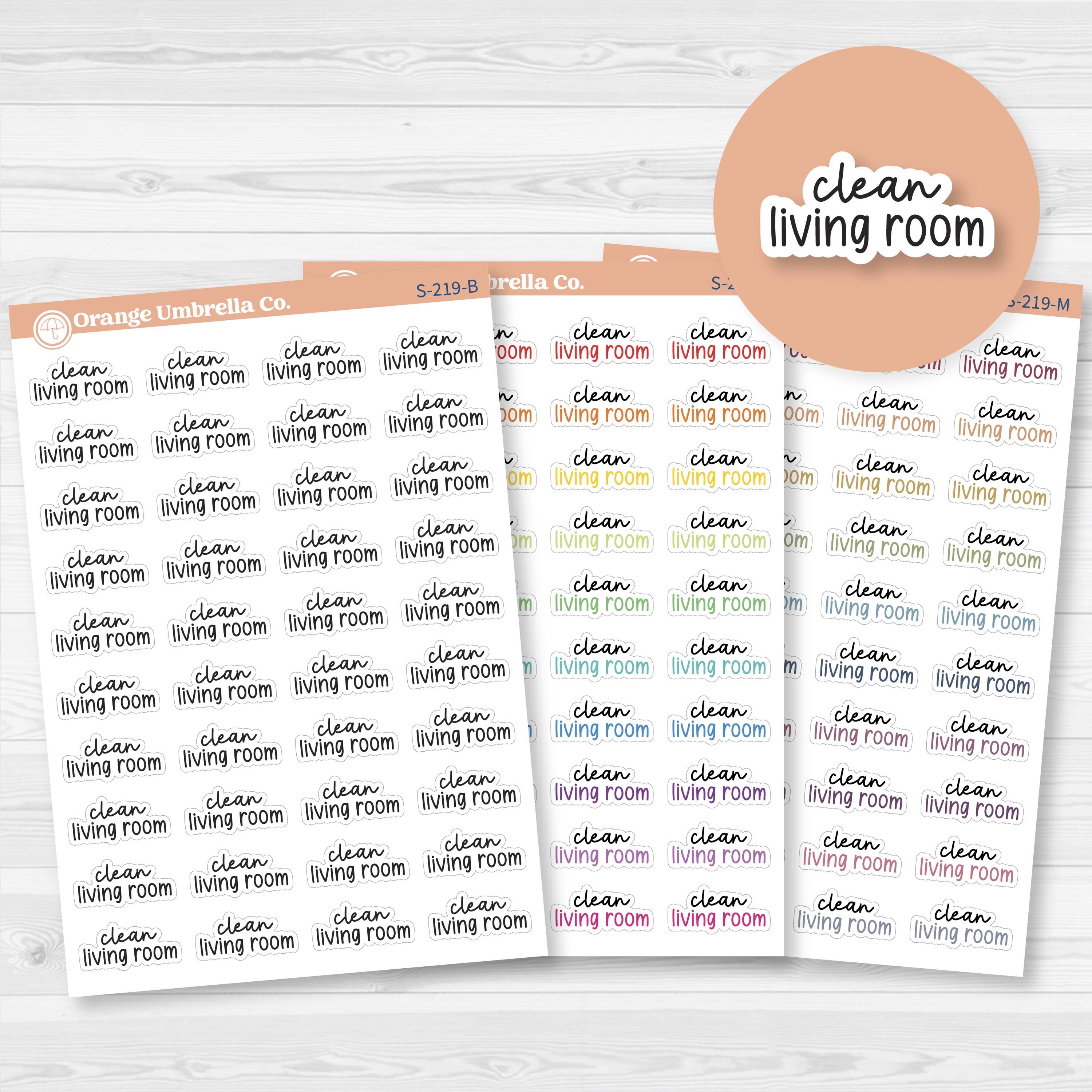 Clean Living Room Script Planner Stickers | F17 | S-219