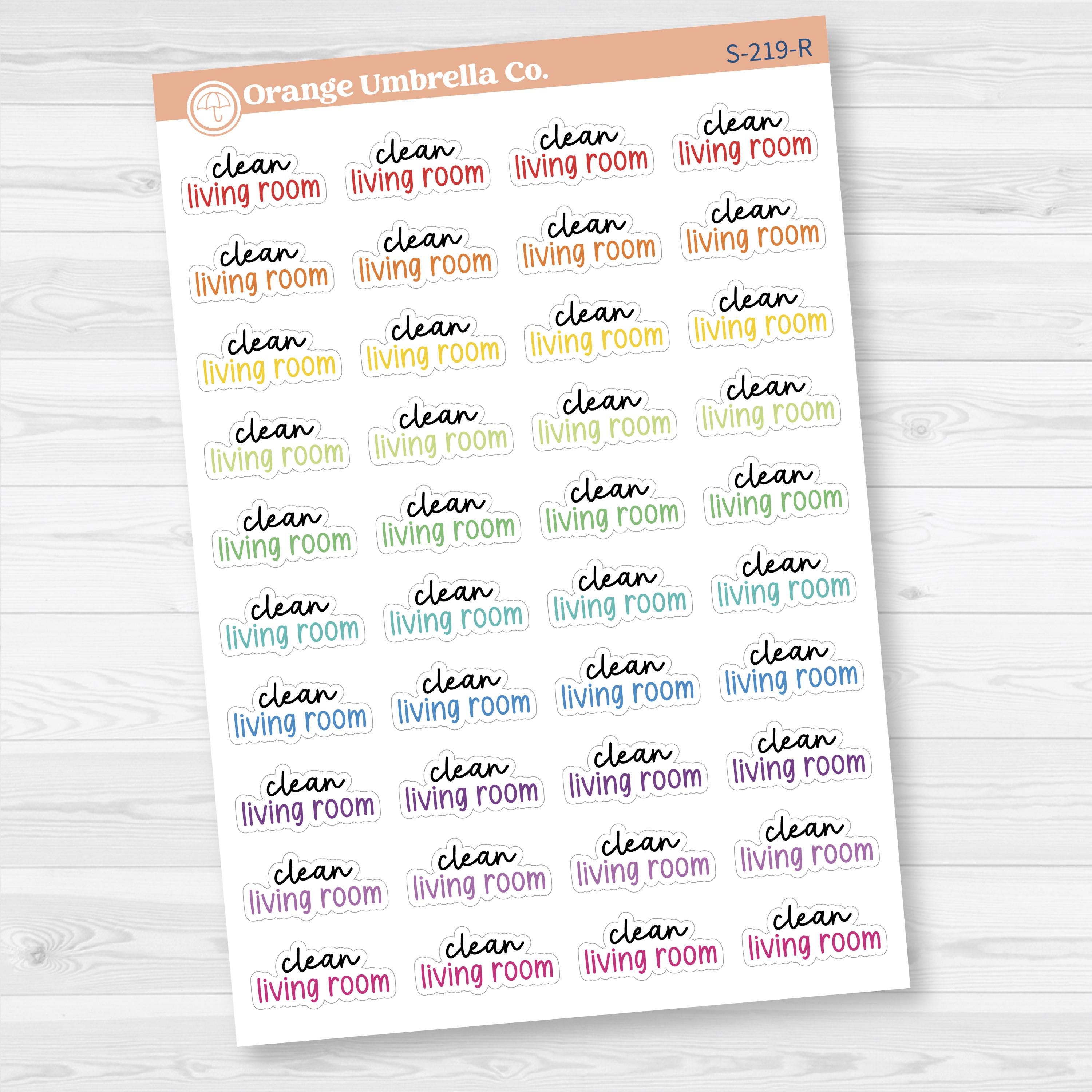 Clean Living Room Script Planner Stickers | F17 | S-219