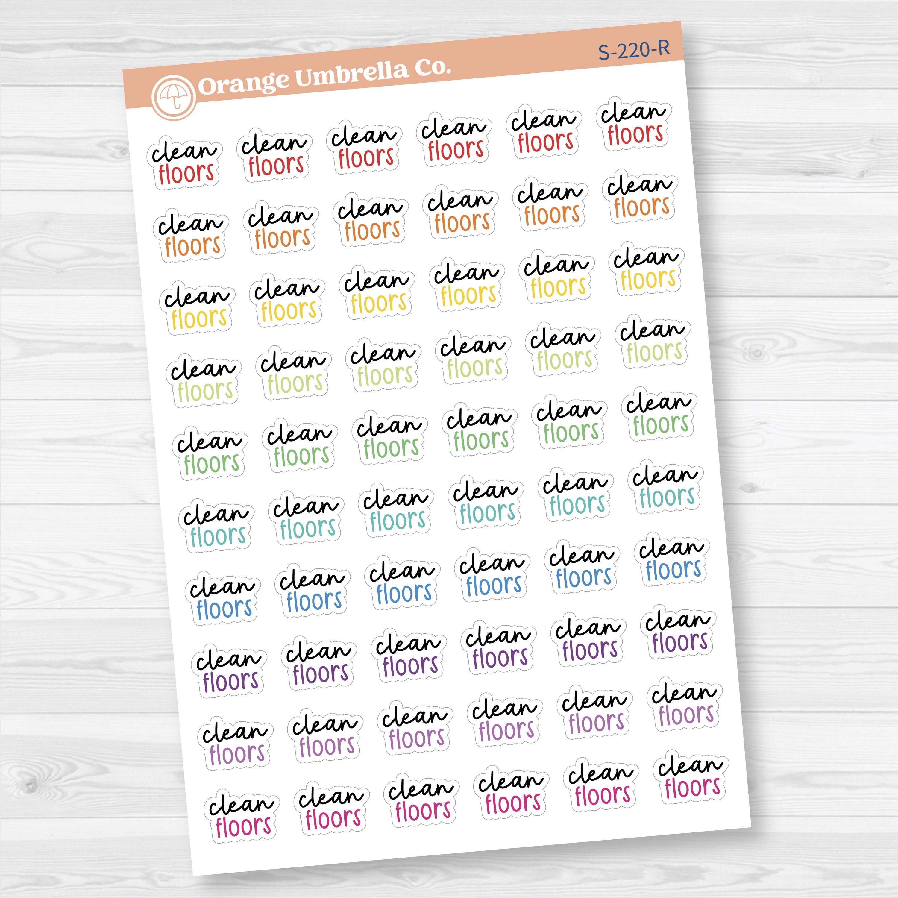 Clean Floors Script Planner Stickers | F17 | S-220